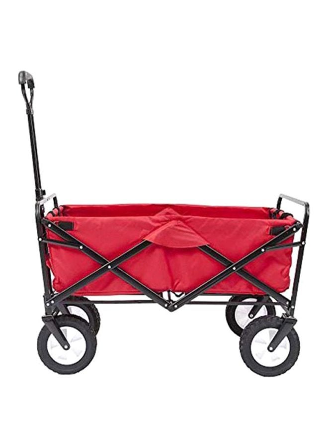 4-Wheel Foldable Outdoor Cart Red/Black 82x52x57cm