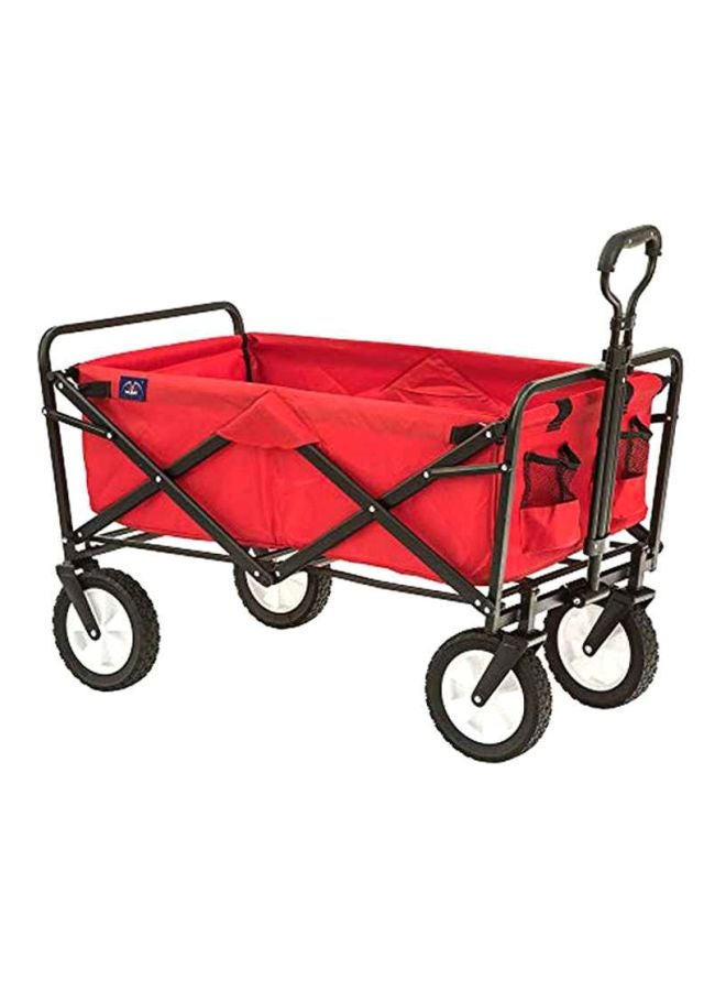 4-Wheel Foldable Outdoor Cart Red/Black 82x52x57cm