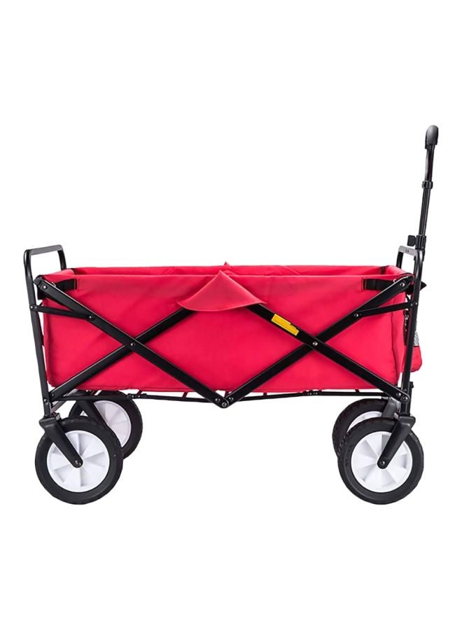 Foldable Garden Cart Heavy Duty Outdoor Trolley Red/Black 85x48x26cm