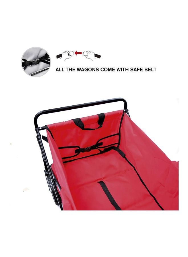 Foldable Garden Cart Heavy Duty Outdoor Trolley Red/Black 85x48x26cm