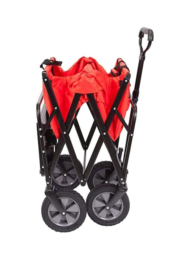 Multi-Functional Folding Shopping Cart Trolley Red/Black 90x60x50cm