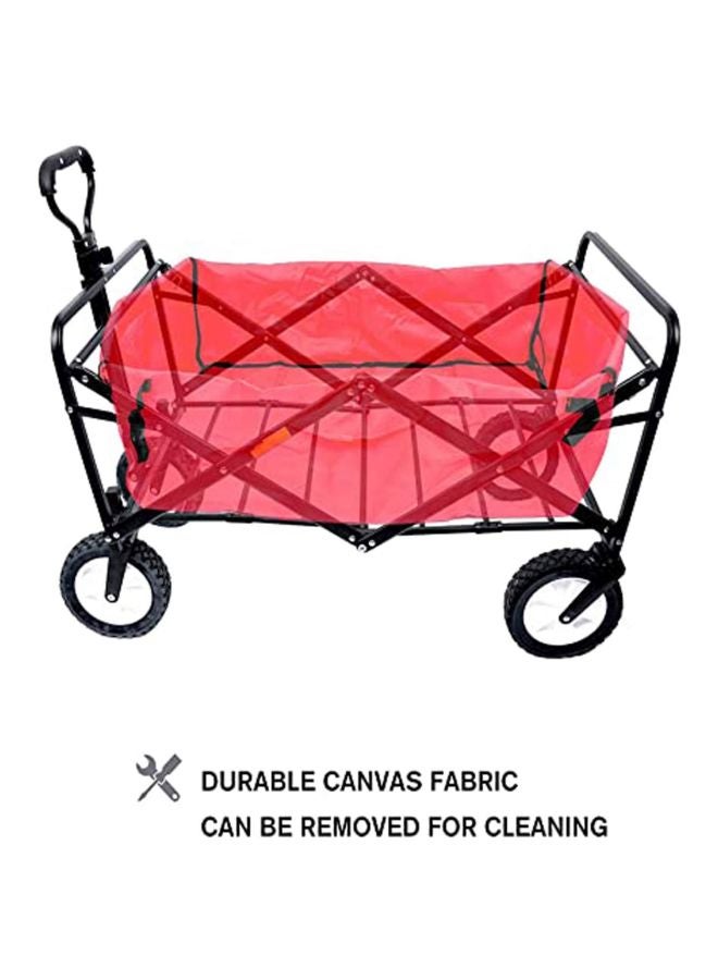 Multi-Functional Folding Shopping Cart Trolley Red/Black 90x60x50cm