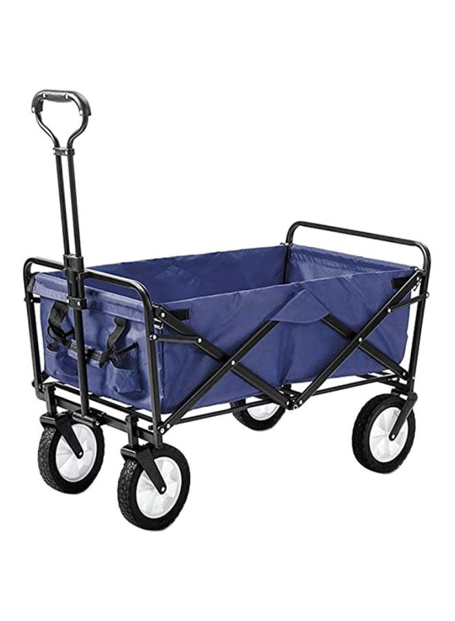 Multi-Functional Folding Shopping Cart Trolley Dark Blue/Black 90 x 60 x 50cm