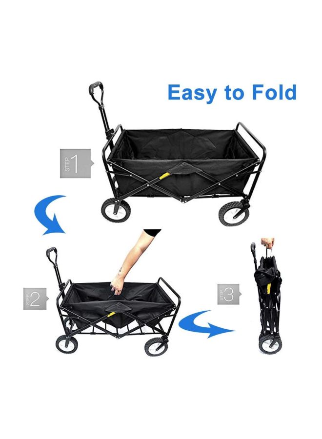 Foldable Heavy Duty Outdoor Trolley Black 85x48x26centimeter