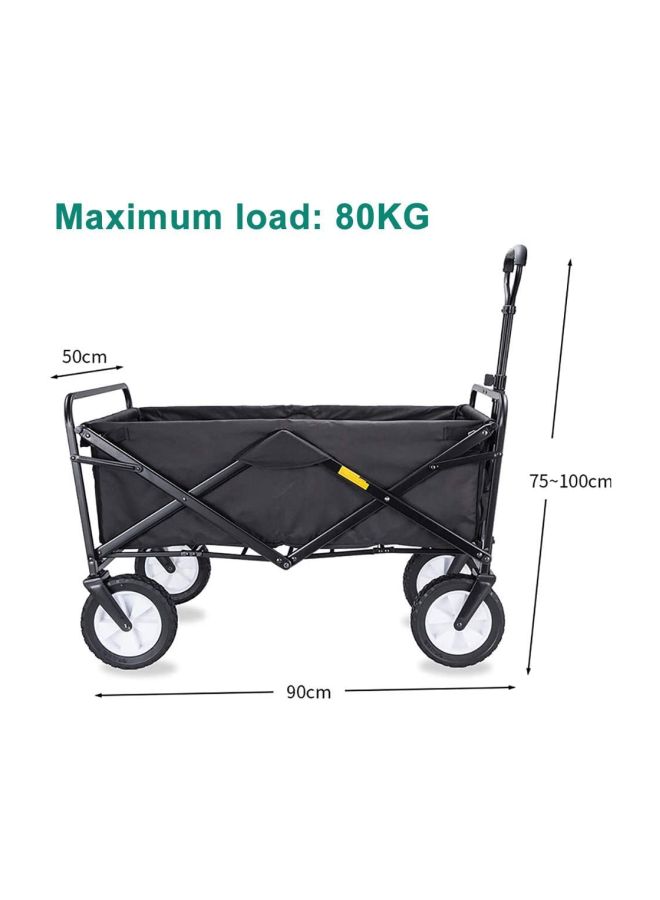 Foldable Heavy Duty Outdoor Trolley Black 85x48x26centimeter