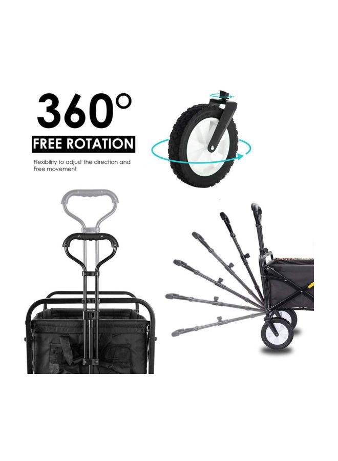 Foldable Heavy Duty Outdoor Trolley Black 85x48x26centimeter