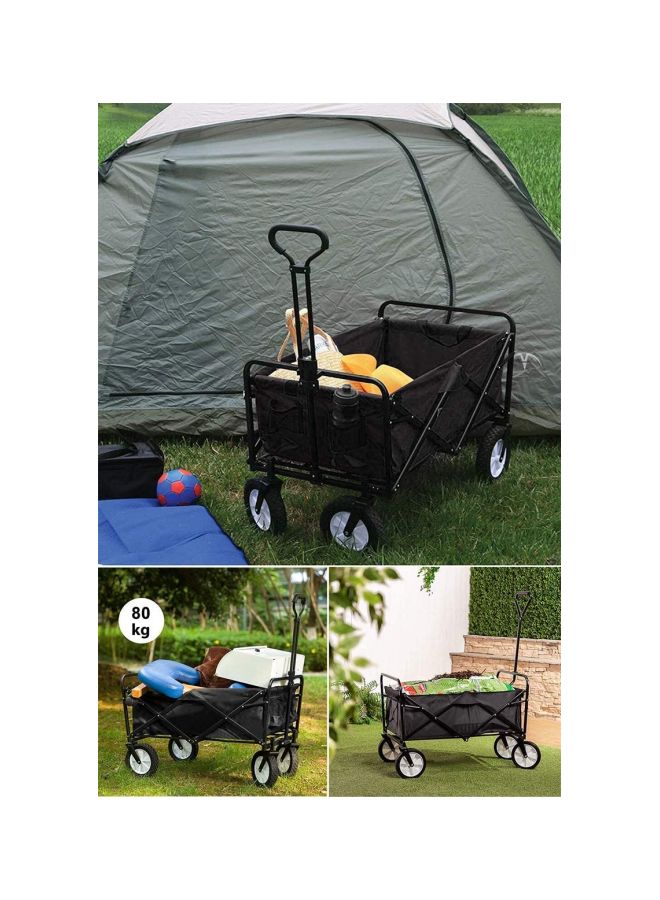 Foldable Heavy Duty Outdoor Trolley Black 85x48x26centimeter