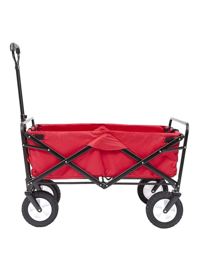 Adjustable Handle Shopping Cart Red/Black 73x50x40cm