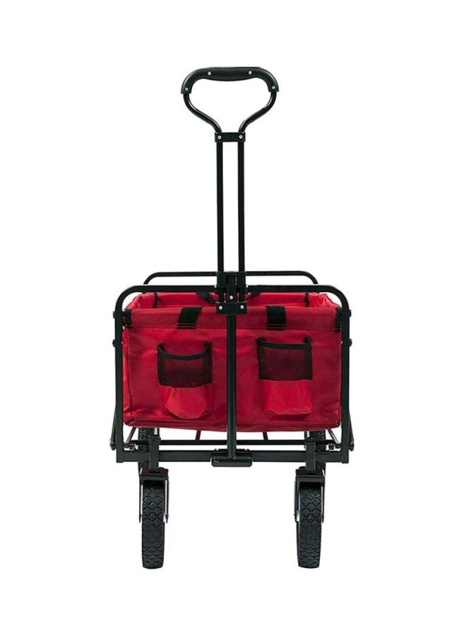 Adjustable Handle Shopping Cart Red/Black 73x50x40cm