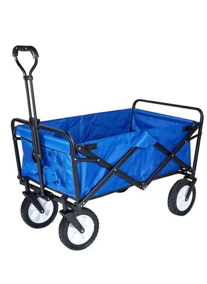 Folding Wagon Foldable Camping Cart Heavy Duty Utility Beach Wagon Cart  Large Capacity Foldable Grocery Wagon for Garden Outdoor Sports Camping Picnic