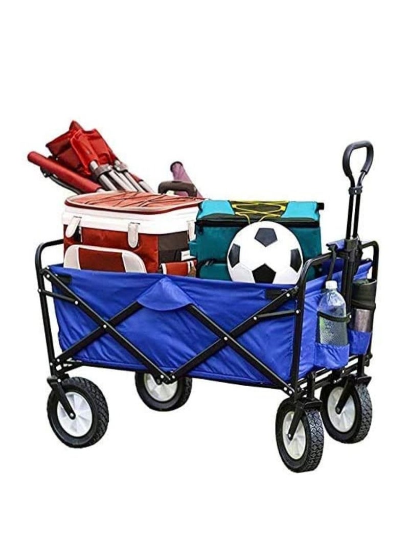 Collapsible Folding Outdoor Utility Wagon-Blue