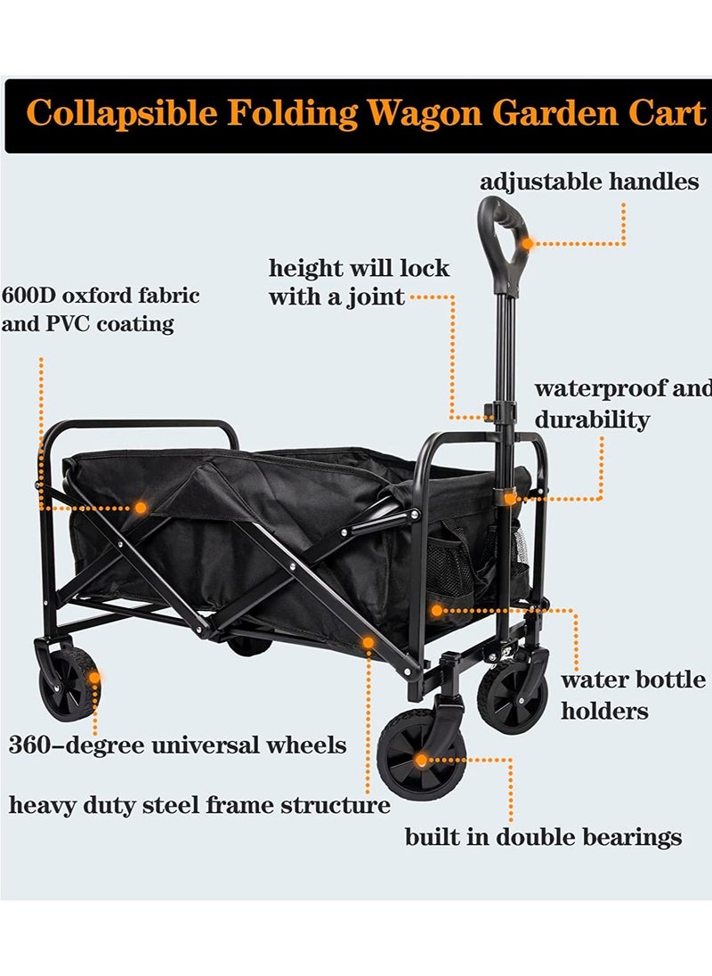 Collapsible Utility Wagon Cart Outdoor Garden Shopping Camping Cart