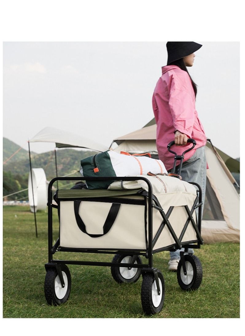 Outdoor Picnic Camping Folding Trolley, Camp Cart, Portable Trolley Cargo Trailer