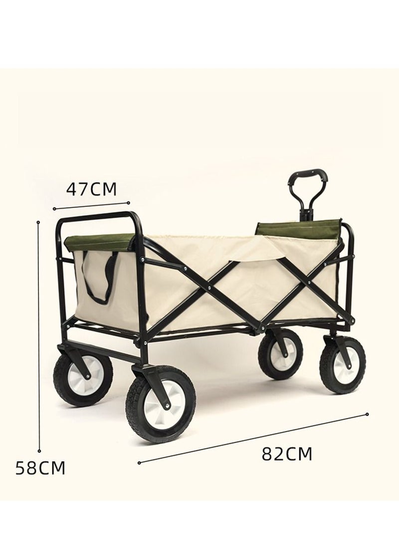 Outdoor Picnic Camping Folding Trolley, Camp Cart, Portable Trolley Cargo Trailer