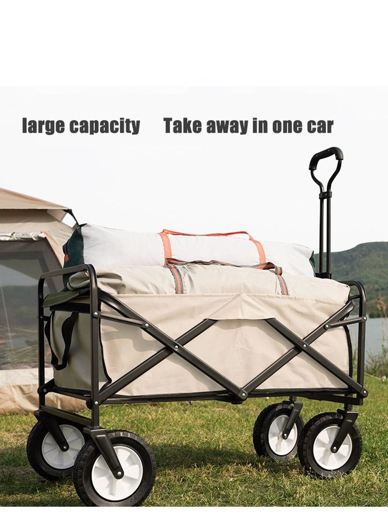 Outdoor Picnic Camping Folding Trolley, Camp Cart, Portable Trolley Cargo Trailer