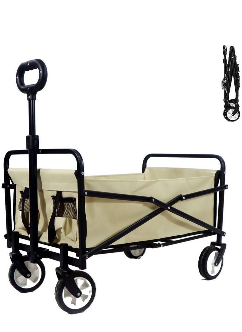 Folding Cart, Foldable Camping Cart, ultifunctional Outdoor Travel Cart, Shopping Cart, Large-Capacity Grocery Cart, Suitable For Garden Outdoor Sports Camping Picnic