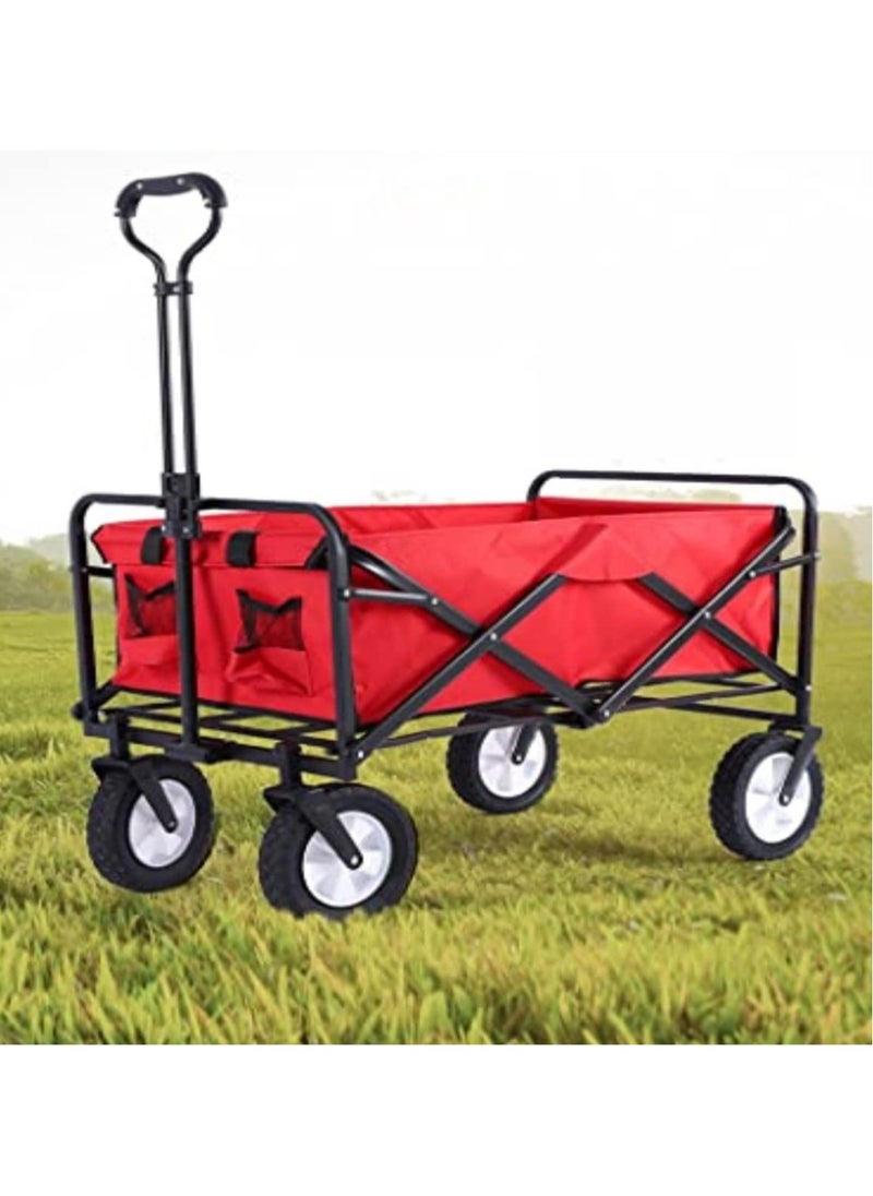 Foldable Multipurpose Outdoor Garden Camping Cart 86x101x52centimeter Red