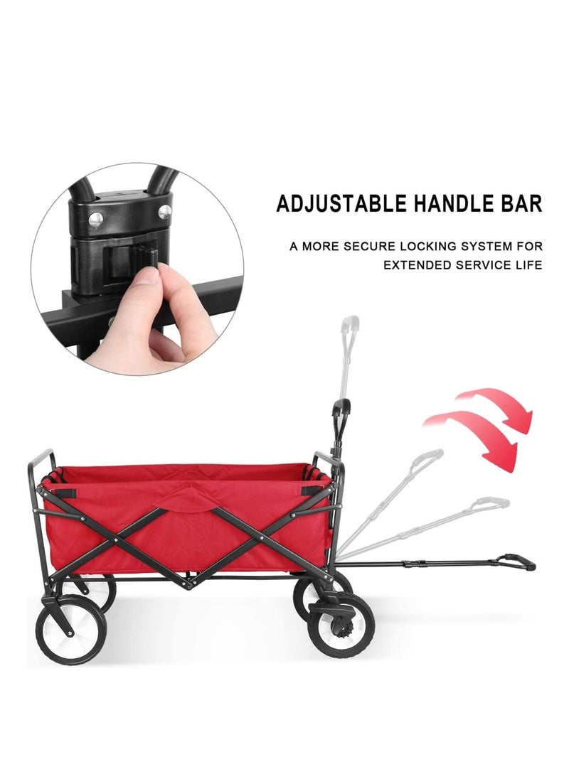 Foldable Multipurpose Outdoor Garden Camping Cart 86x101x52centimeter Red
