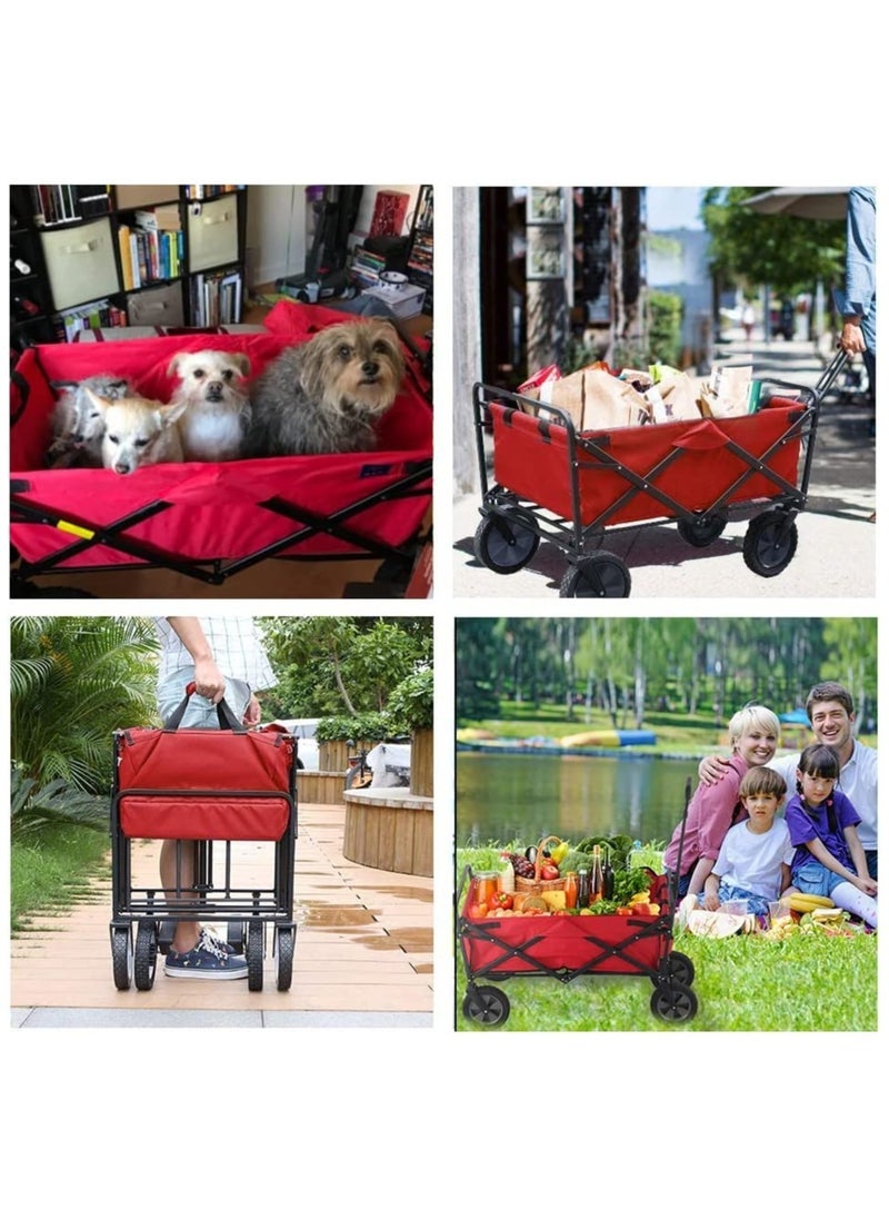 Foldable Multipurpose Outdoor Garden Camping Cart 86x101x52centimeter Red