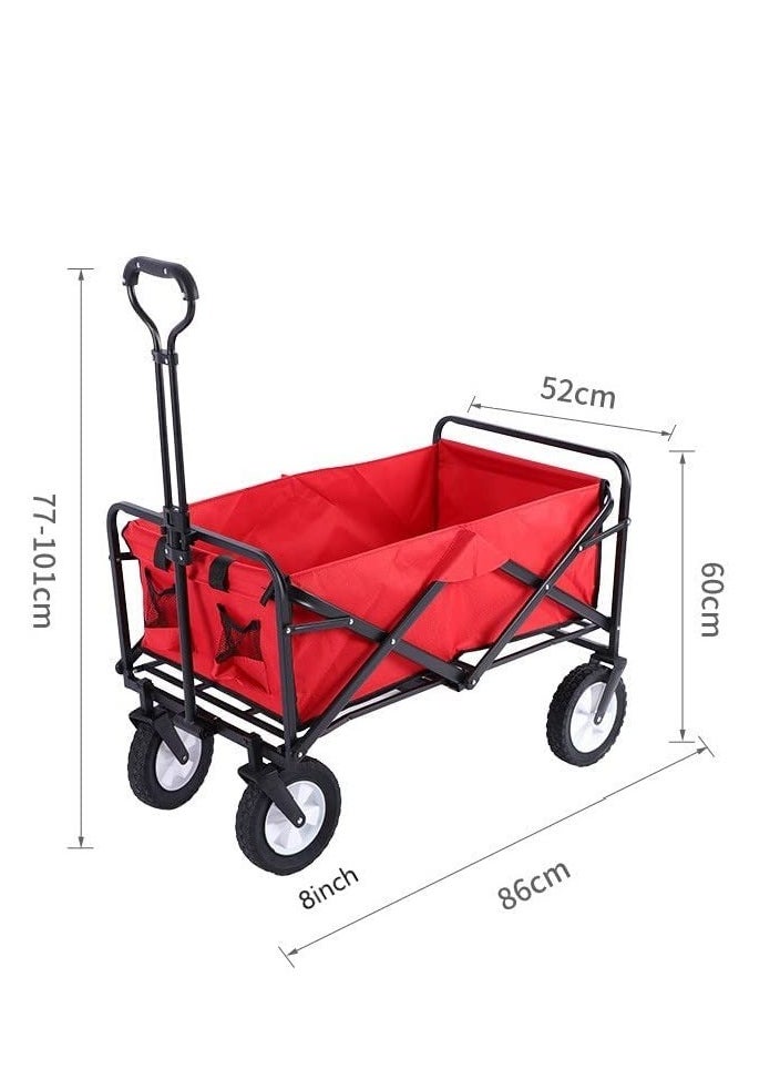 Foldable Multipurpose Outdoor Garden Camping Cart 86x101x52centimeter Red