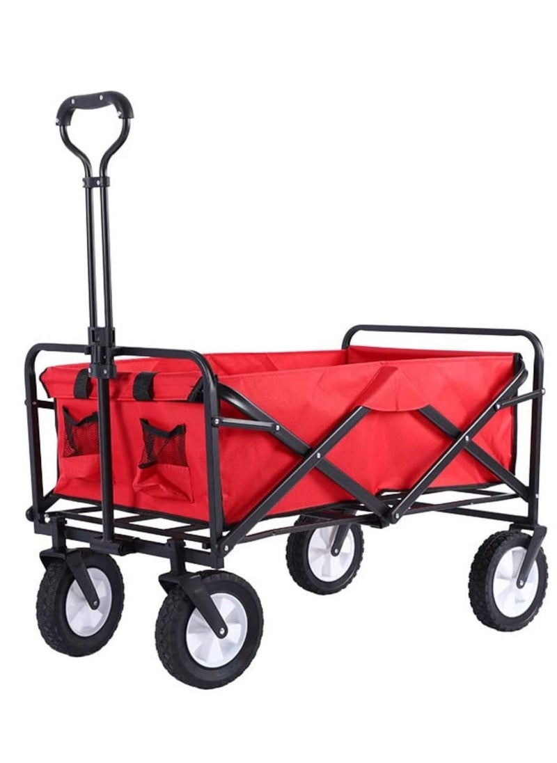 Foldable Multipurpose Outdoor Garden Camping Cart 86x101x52centimeter Red