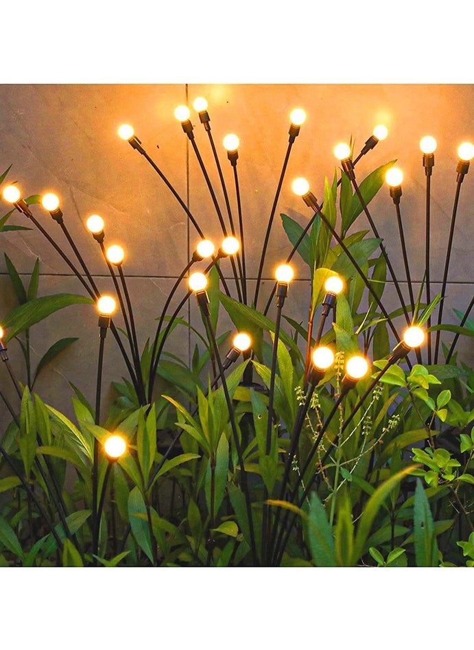 Upgraded Waterproof LED Solar Lights Outdoor - Swaying Solar Garden Lights, Firefly Lights with Highly Flexible Copper Wires, Yard Pathway Christmas Landscape Stake Lights, 2 Packs