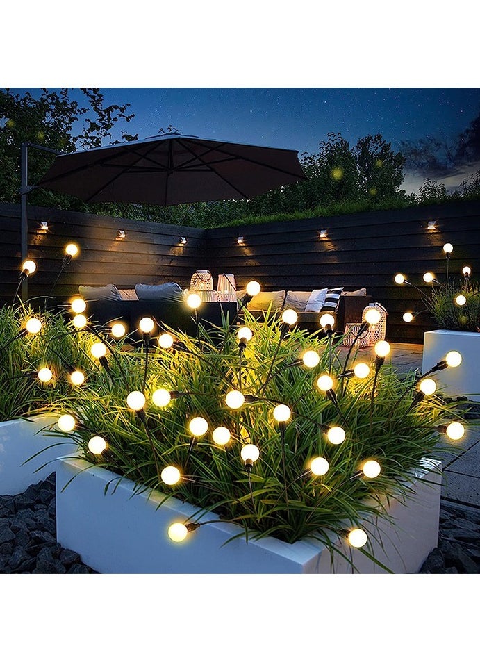 Upgraded Waterproof LED Solar Lights Outdoor - Swaying Solar Garden Lights, Firefly Lights with Highly Flexible Copper Wires, Yard Pathway Christmas Landscape Stake Lights, 2 Packs