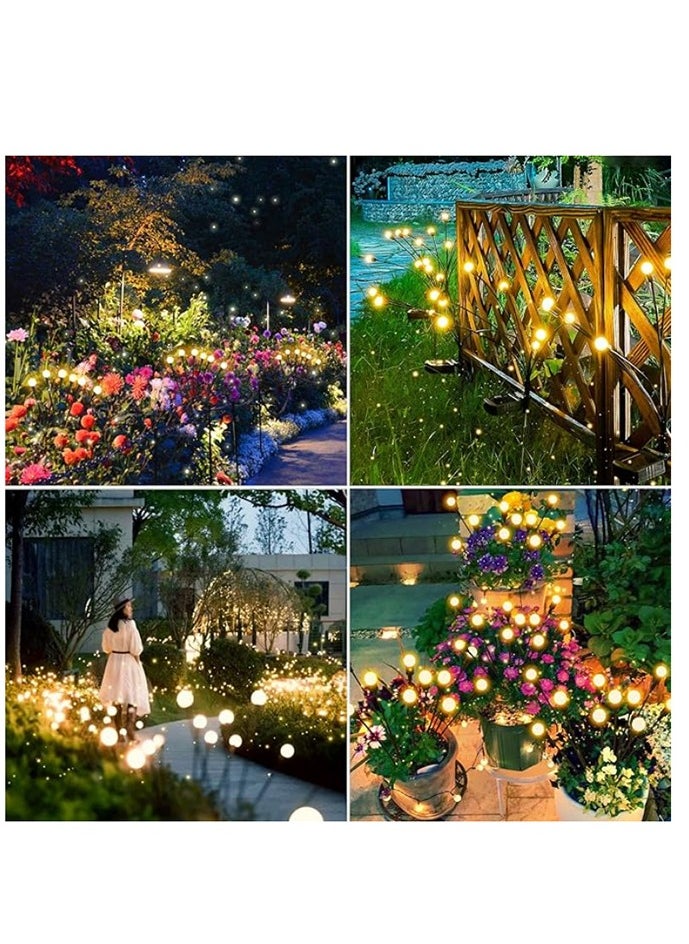 Upgraded Waterproof LED Solar Lights Outdoor - Swaying Solar Garden Lights, Firefly Lights with Highly Flexible Copper Wires, Yard Pathway Christmas Landscape Stake Lights, 2 Packs