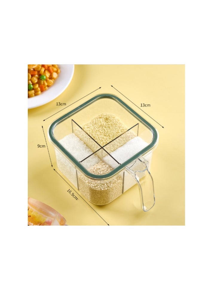 Transparent 3-in-1 Seasoning Jar Storage Box