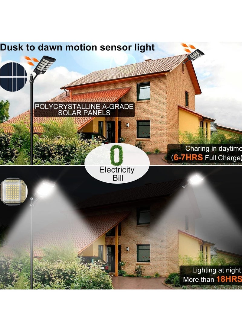 3600w Solar Street Light Dusk to Dawn With Remote Control Motion Sensor Solar Lights Outdoor Waterproof Perfect for Patio Shed Garden Backyard