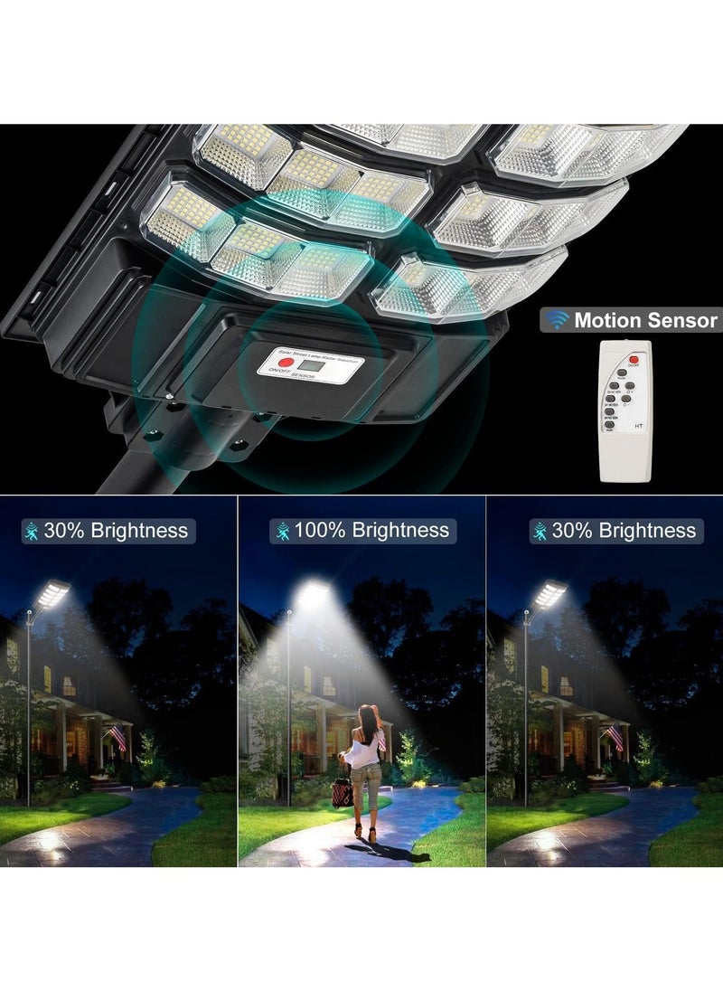 3600w Solar Street Light Dusk to Dawn With Remote Control Motion Sensor Solar Lights Outdoor Waterproof Perfect for Patio Shed Garden Backyard