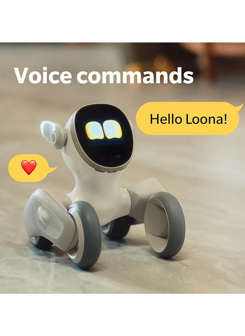 Loona Most Advanced Smart Robot Pet Dog - Ai Powered Chat GPT - 4.0 Enabled with Voice Command, App Control, Gesture Recognition, Face Recognition with Self Charging