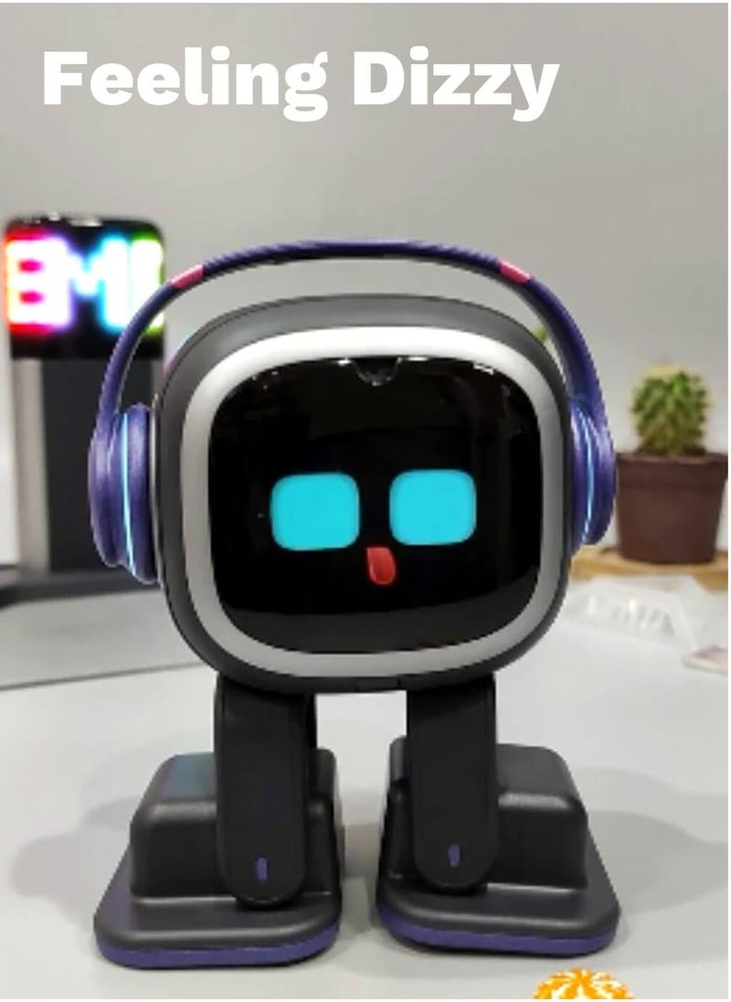 EMO Go Home AI Desktop Pet Robot - ChatGPT Enabled with Voice Commands & Dance Feature, Interactive Robot Pet with EMO Smart Lighting Automatic Charging Version