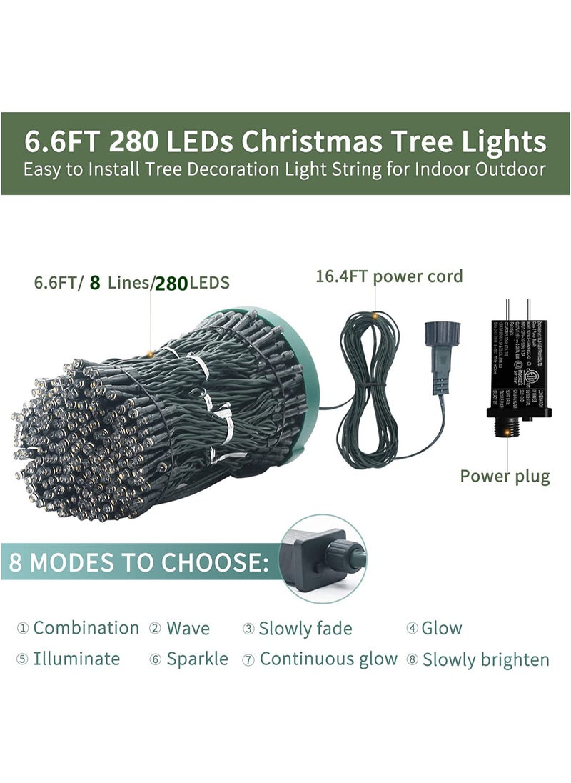 Christmas Tree Decorations Lights,2M 400 LEDs Christmas Fairy Lights Waterproof USB Powered Xmas Tree String Lights Tree Waterfall String Lights with Remote for Party Yard Decor-Warm