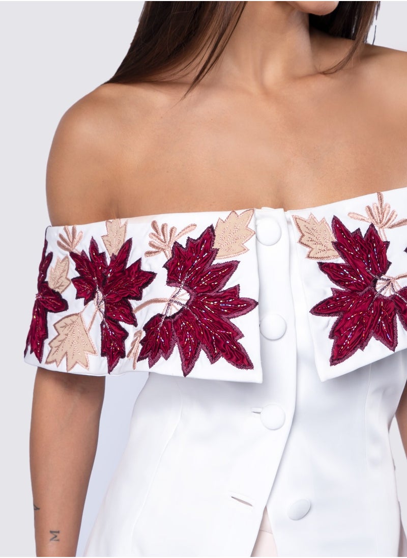 Embroided Off Shoulder Blouse