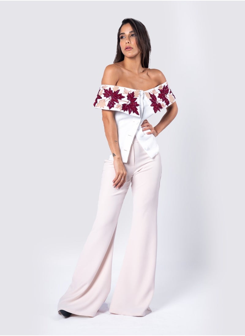 Embroided Off Shoulder Blouse