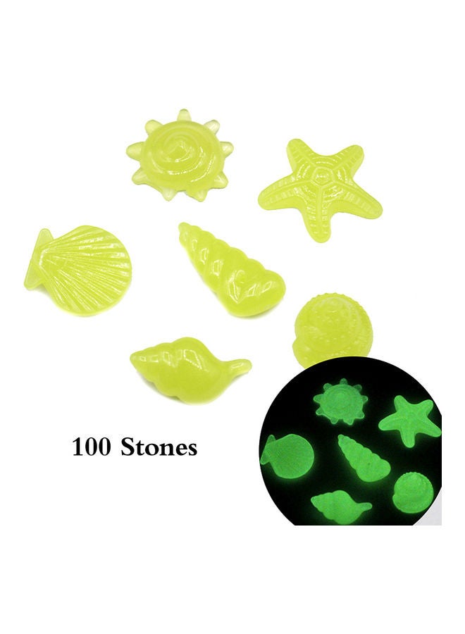 100-Piece Glow In Dark Luminous Pebbles Yellow