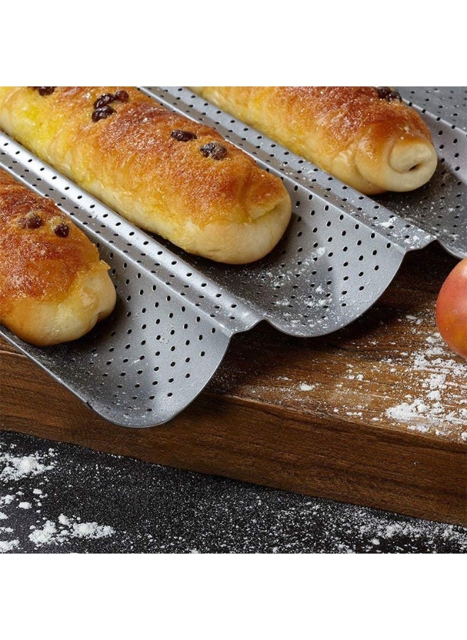 Non-Stick French Bread Baking Pan with 4 Slots - Ideal for Beginners and Cake Enthusiasts