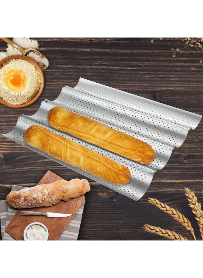 Non-Stick French Bread Baking Pan with 4 Slots - Ideal for Beginners and Cake Enthusiasts