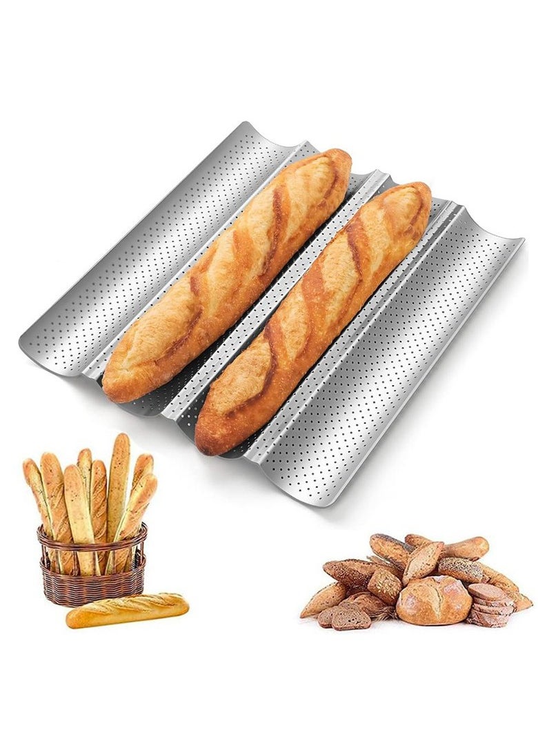 Non-Stick French Bread Baking Pan with 4 Slots - Ideal for Beginners and Cake Enthusiasts