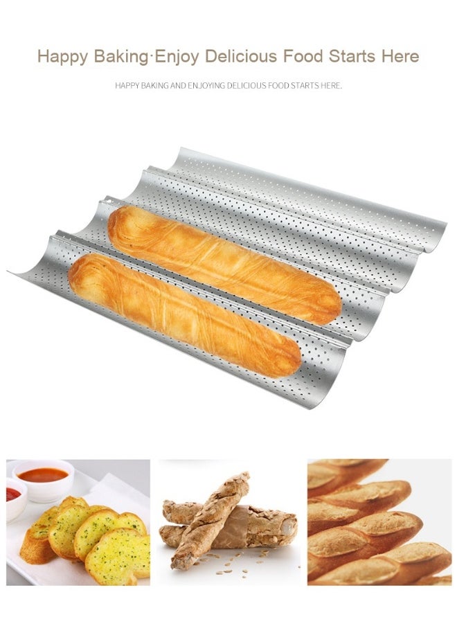 Non-Stick French Bread Baking Pan with 4 Slots - Ideal for Beginners and Cake Enthusiasts