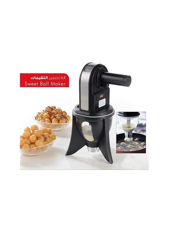 Electric Sweet Dumpling, Luqaimat, Loqumat Al Kadey And Sweet Ball Maket With Digital Screen Counter, On And Off Switch And Easy To Clean - 1 Liter Black