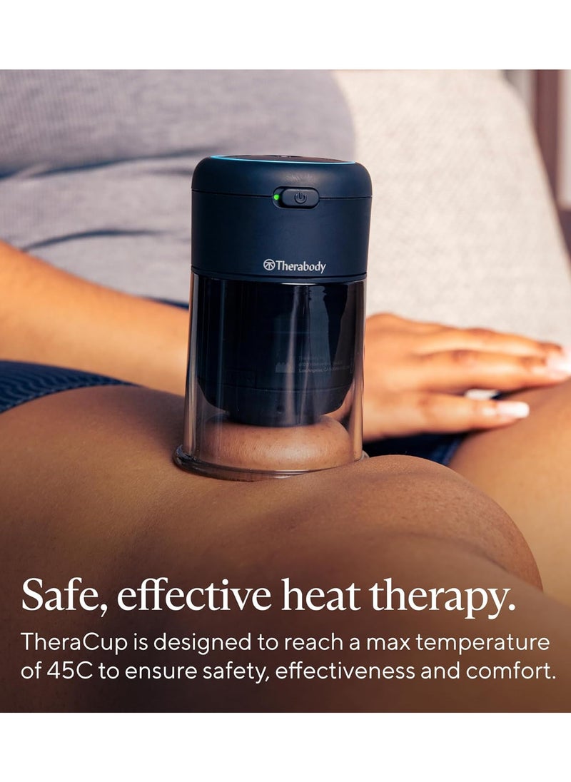 Therabody TheraCup Single - Portable Cupping Therapy - Muscle Tension Relief and Blood Circulation Device for Professionals & On-The-Go Athletes - Smart Cupping Therapy with ThermaVibration Technology