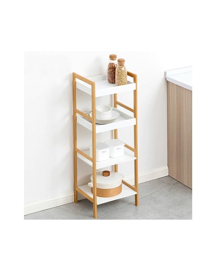 TOMSUN Wooden Storage Organizer For Home Living Room Hallway Bathroom Shelf Rack Wood Flowers Plants Stand Bookshelf Bookcase Freestanding Toilet Shelves