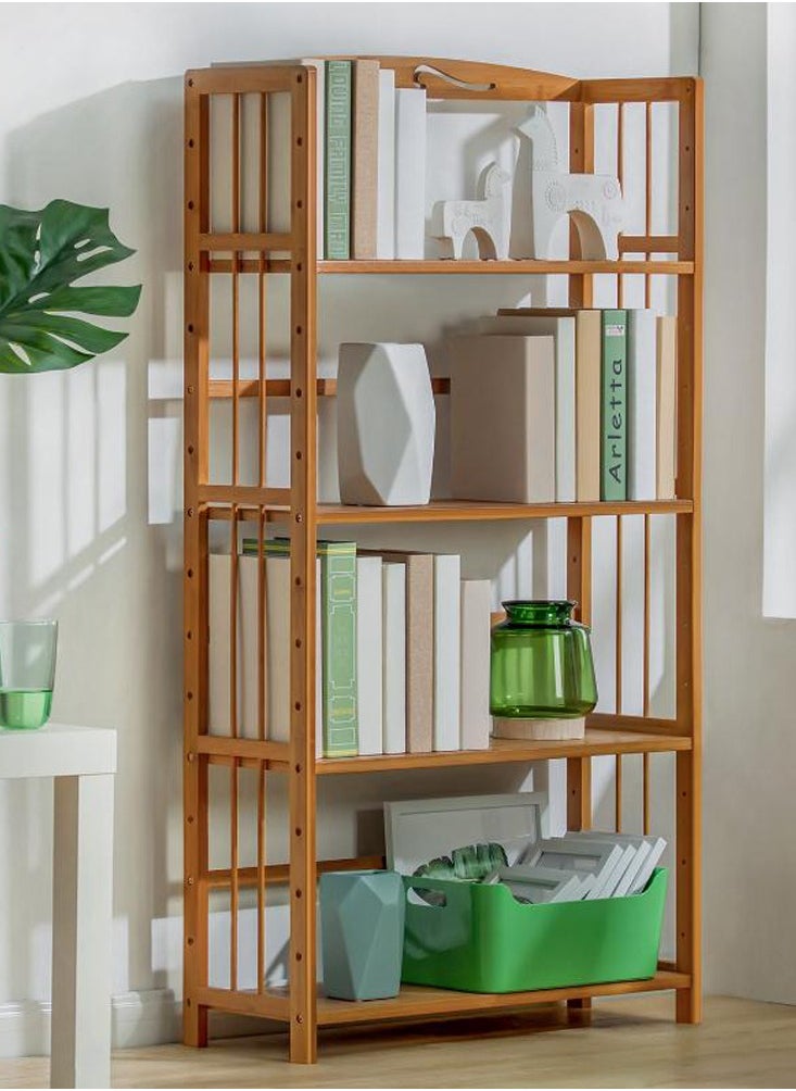 TOMSUN Wooden Modern Bookshelf Floor Standing Bookcase Storage Shelves Plant Display Stand for Home Office Living Room Bedroom