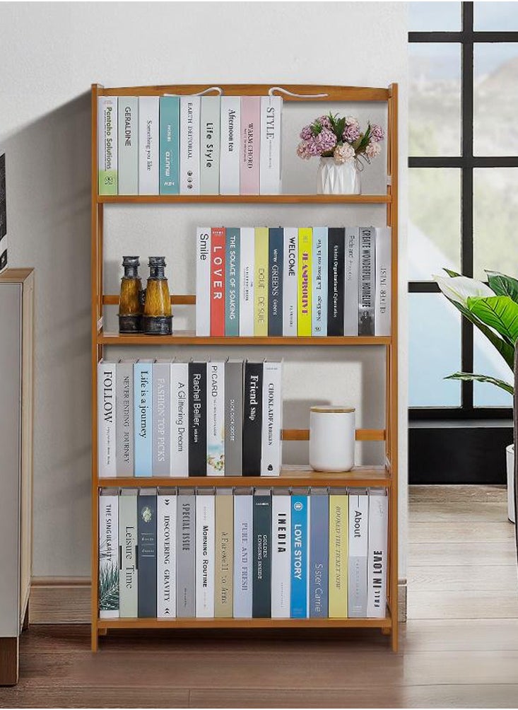 TOMSUN Wooden Modern Bookshelf Floor Standing Bookcase Storage Shelves Plant Display Stand for Home Office Living Room Bedroom