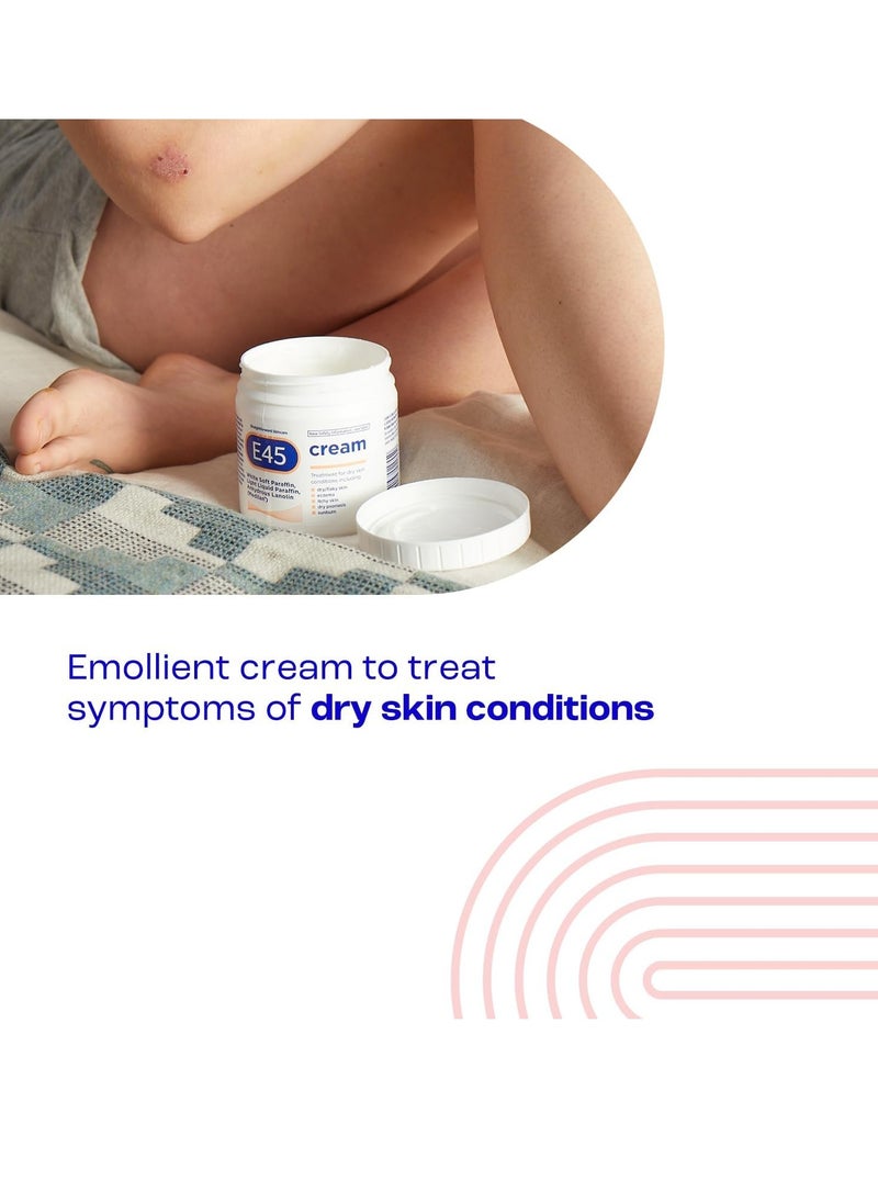 Cream 350 g  E45 Cream for Dry Irritated Skin Moisturizer to Soothe Dry and Sensitive Skin Dermatologically Tested Eczema Dermatitis Cream Non Greasy Body Face Hand Cream Clinically Proven