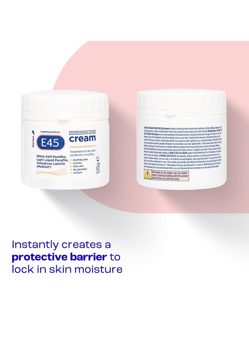 Cream 350 g  E45 Cream for Dry Irritated Skin Moisturizer to Soothe Dry and Sensitive Skin Dermatologically Tested Eczema Dermatitis Cream Non Greasy Body Face Hand Cream Clinically Proven