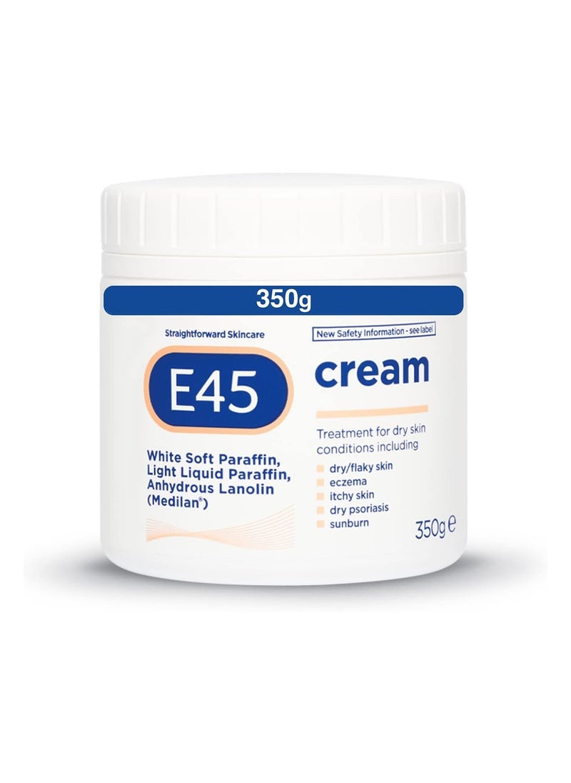 Cream 350 g  E45 Cream for Dry Irritated Skin Moisturizer to Soothe Dry and Sensitive Skin Dermatologically Tested Eczema Dermatitis Cream Non Greasy Body Face Hand Cream Clinically Proven