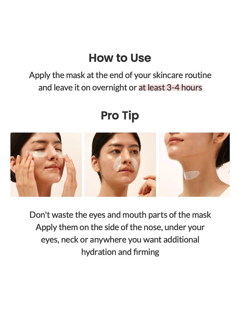 Bio Collagen Real Deep Mask Hydrating Overnight Hydrogel Mask Pore Minimizing Elasticity Improvement 34g 4ea